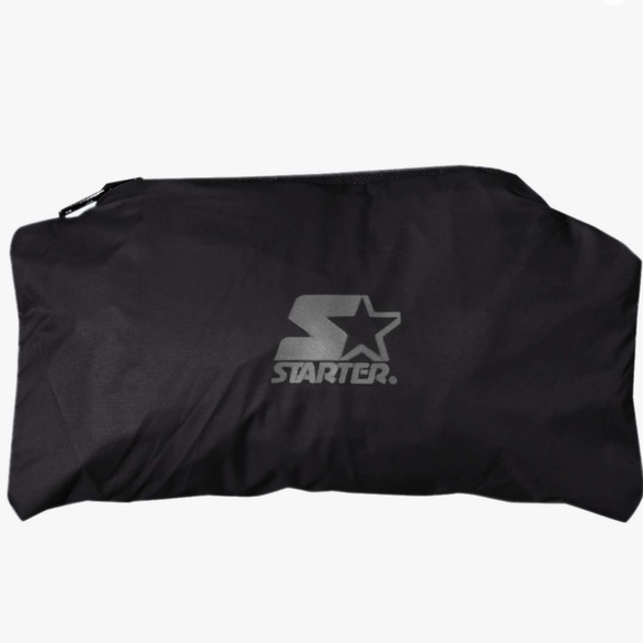 Starter Girls' Popover Packable Jacket Storm Star  1/4 Zip Black Hooded - Picture 3 of 16